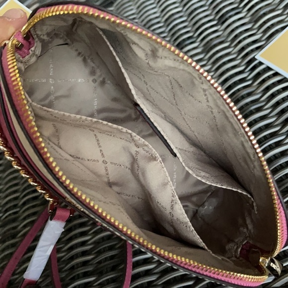 Michael Kors Jet Set Travel Medium Dome Crossbody Rosewood Leather - Picture 7 of 16